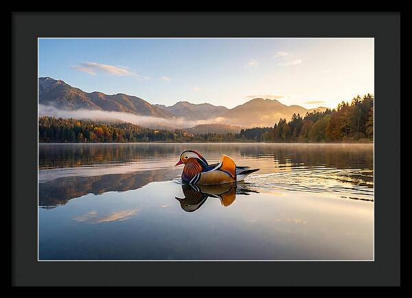 Mandarin Duck Gliding Through Serenity