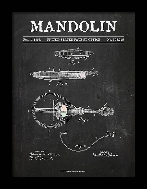Mandolin Chalkboard Patent Us598245a