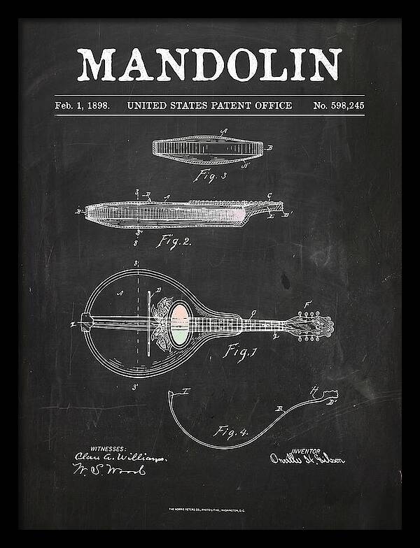 Mandolin Chalkboard Patent Us598245a