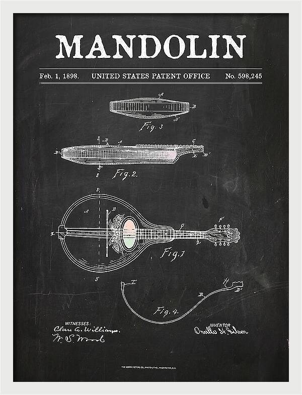 Mandolin Chalkboard Patent Us598245a