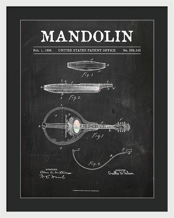 Mandolin Chalkboard Patent Us598245a
