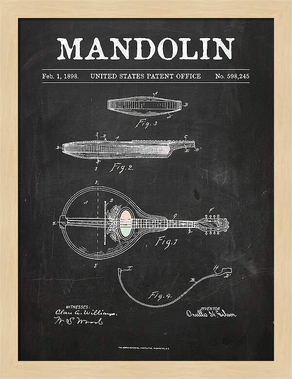 Mandolin Chalkboard Patent Us598245a