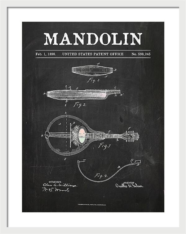 Mandolin Chalkboard Patent Us598245a
