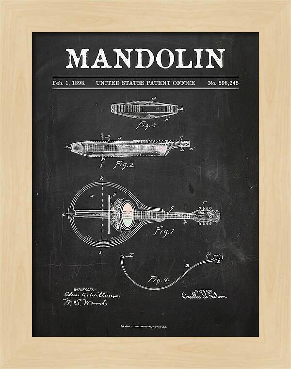 Mandolin Chalkboard Patent Us598245a