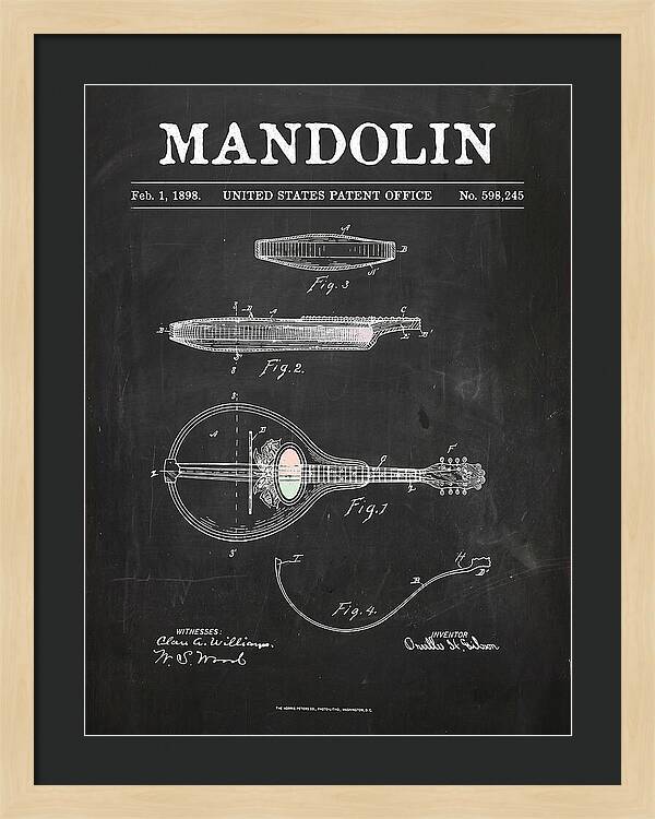 Mandolin Chalkboard Patent Us598245a