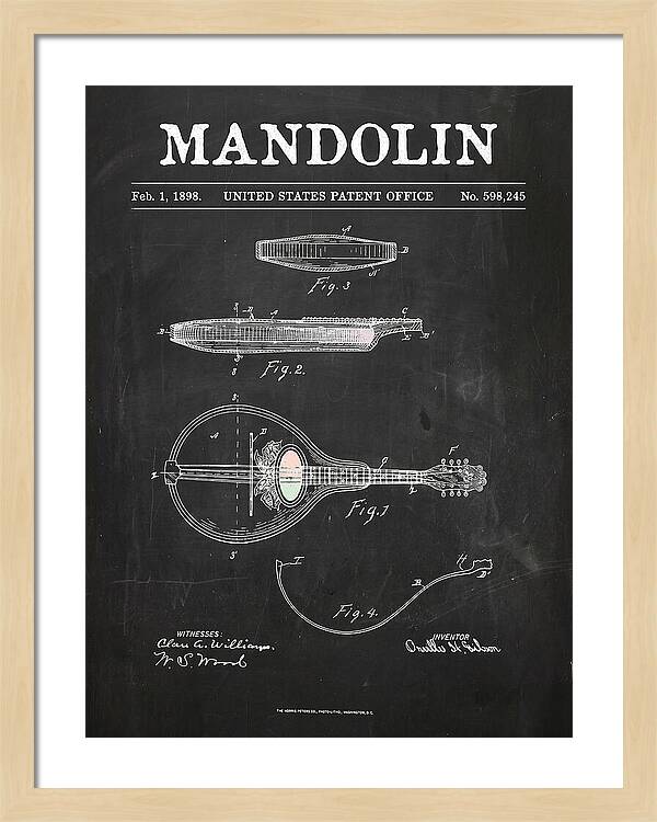 Mandolin Chalkboard Patent Us598245a