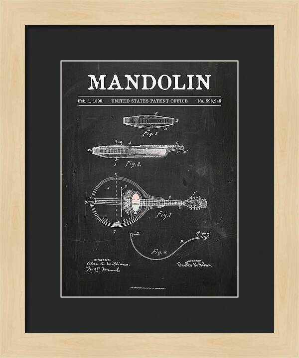 Mandolin Chalkboard Patent Us598245a