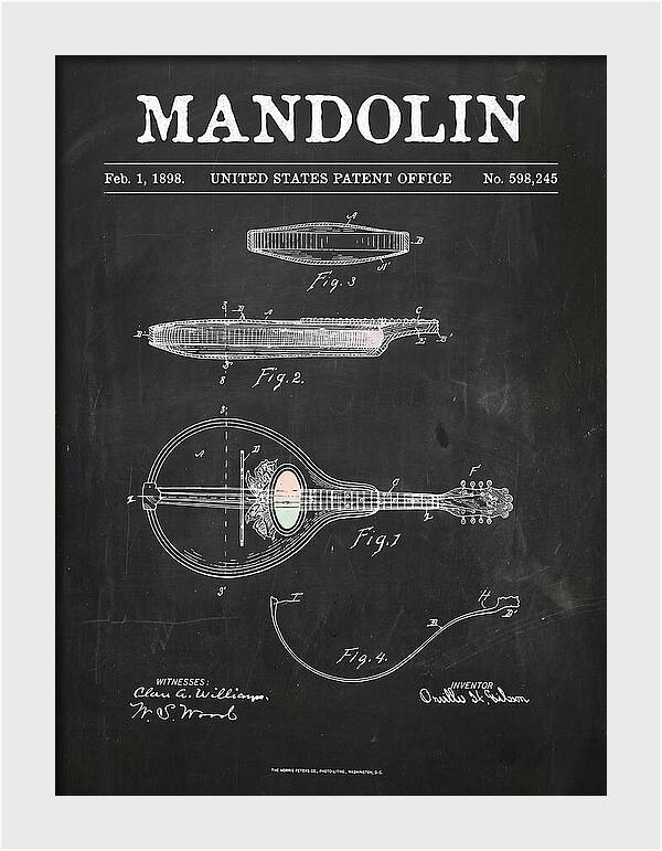 Mandolin Chalkboard Patent Us598245a