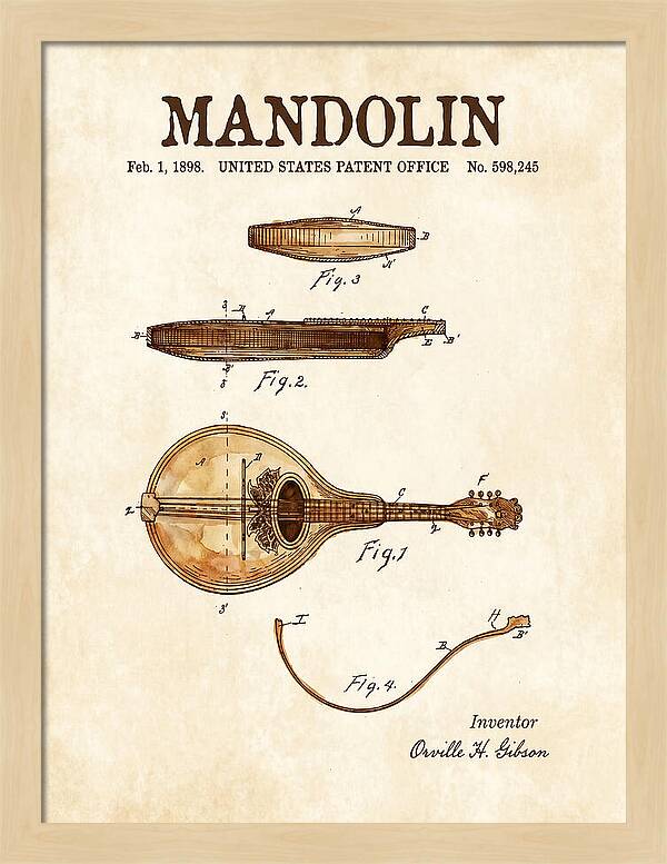 Mandolin Watercolor Patent Us598245a