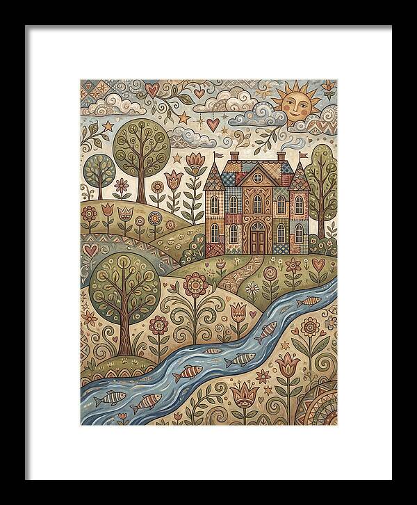 Manor Landscape In Folk Style
