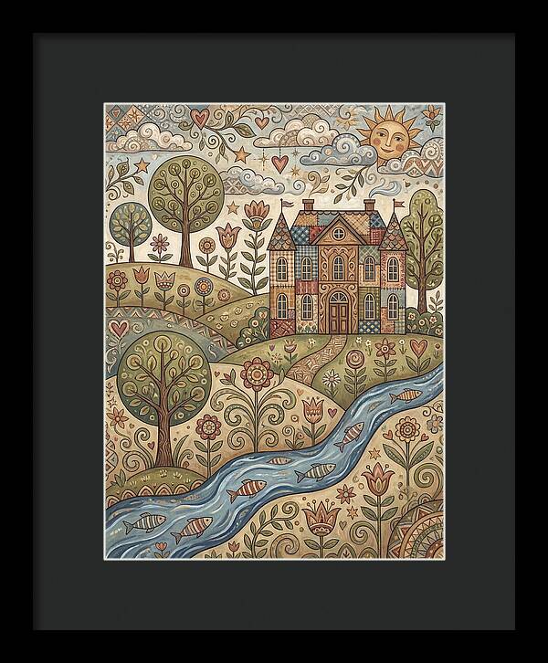 Manor Landscape In Folk Style
