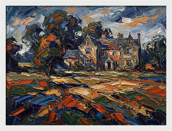 Manor Landscape In Vibrant Colors