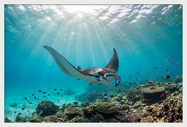 Manta Ray Dance In Waves