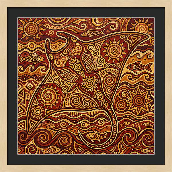 Manta Ray Folk Art