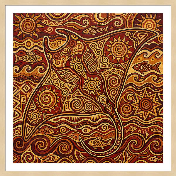 Manta Ray Folk Art