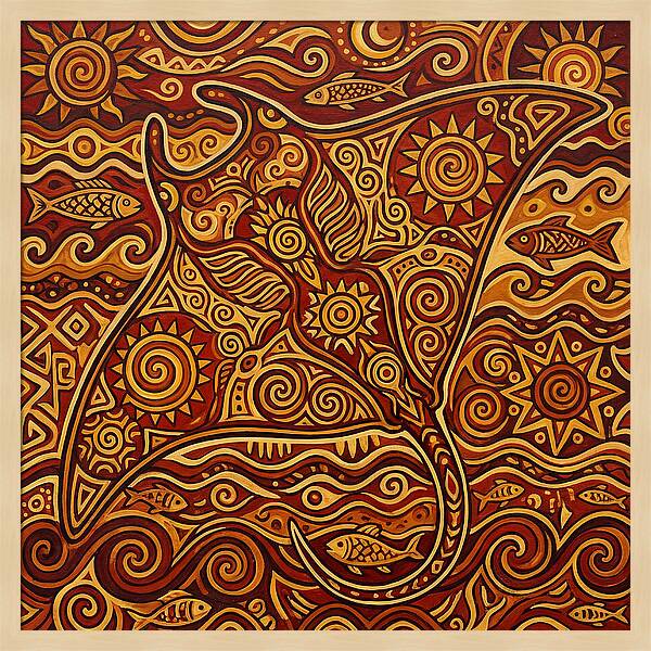 Manta Ray Folk Art