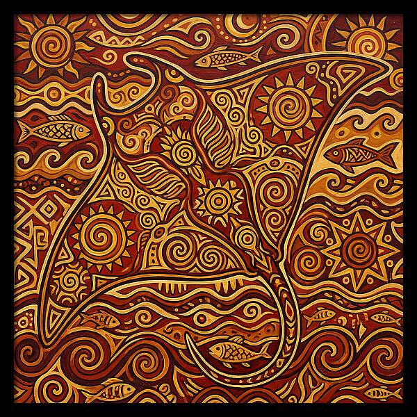 Manta Ray Folk Art