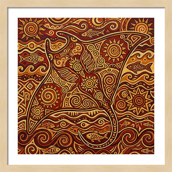 Manta Ray Folk Art
