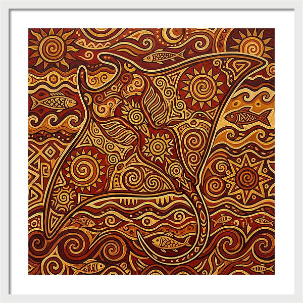 Manta Ray Folk Art