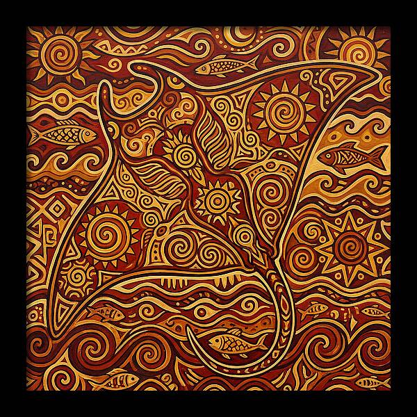 Manta Ray Folk Art
