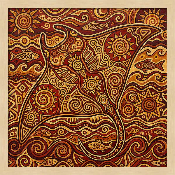 Manta Ray Folk Art