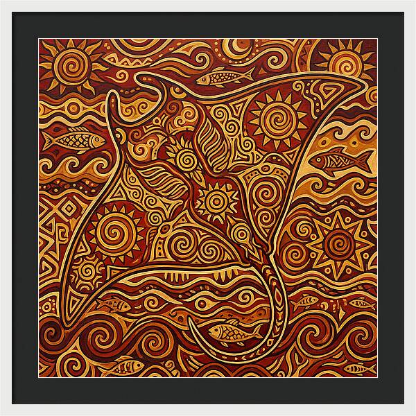 Manta Ray Folk Art