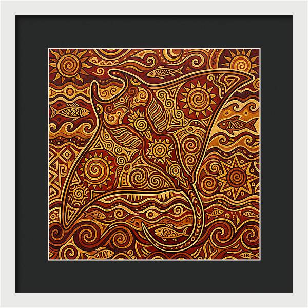 Manta Ray Folk Art