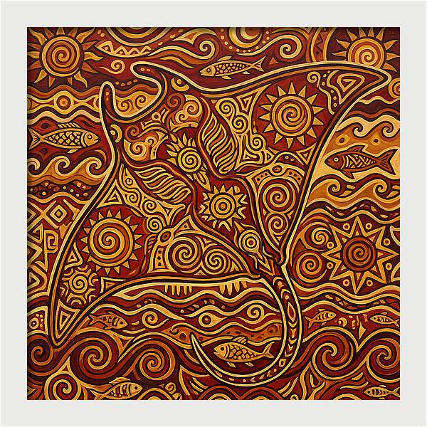 Manta Ray Folk Art