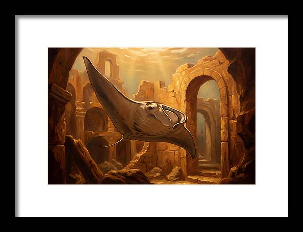 Manta Ray In Ancient Ruins