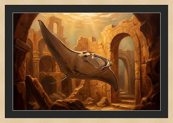 Manta Ray In Ancient Ruins