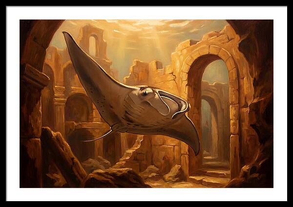 Manta Ray In Ancient Ruins