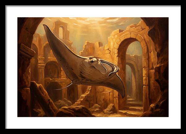 Manta Ray In Ancient Ruins