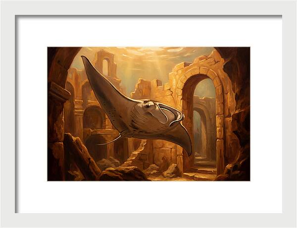 Manta Ray In Ancient Ruins