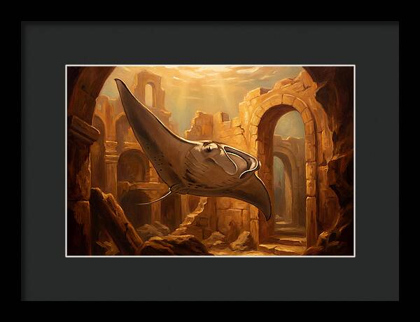 Manta Ray In Ancient Ruins