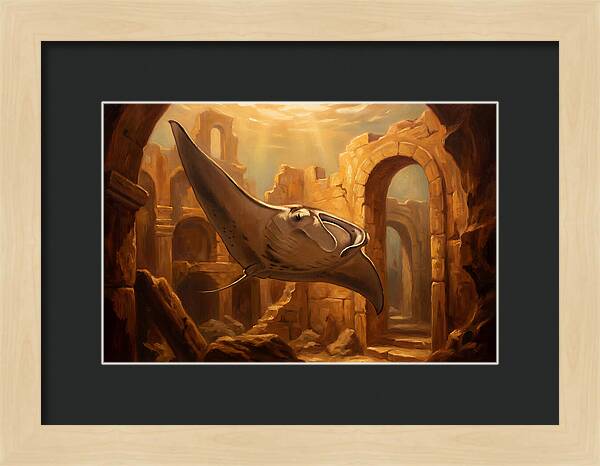 Manta Ray In Ancient Ruins
