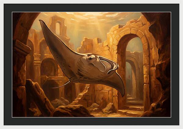 Manta Ray In Ancient Ruins