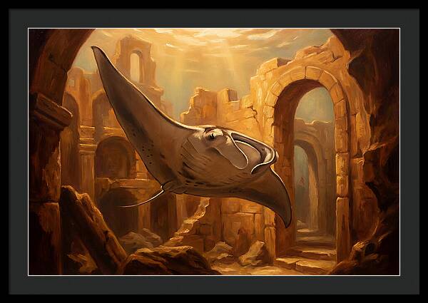 Manta Ray In Ancient Ruins