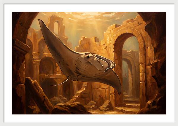 Manta Ray In Ancient Ruins