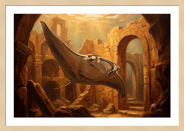 Manta Ray In Ancient Ruins