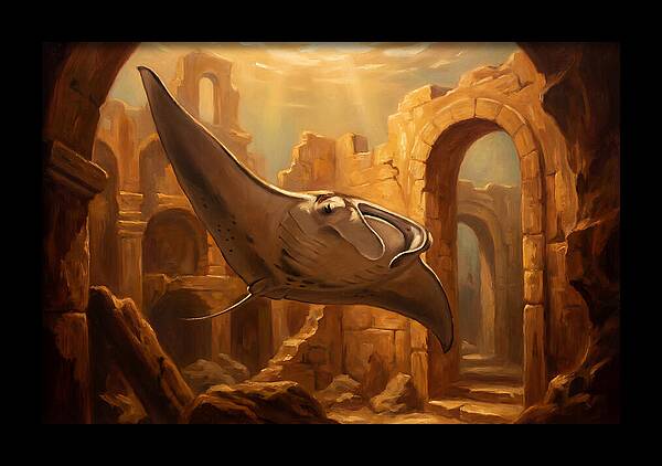 Manta Ray In Ancient Ruins