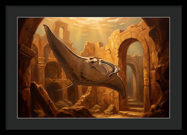 Manta Ray In Ancient Ruins