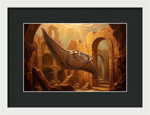 Manta Ray In Ancient Ruins