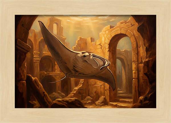 Manta Ray In Ancient Ruins