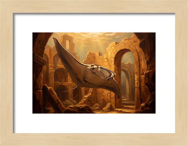 Manta Ray In Ancient Ruins