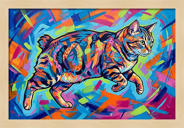 Manx Cat In Vibrant Colors