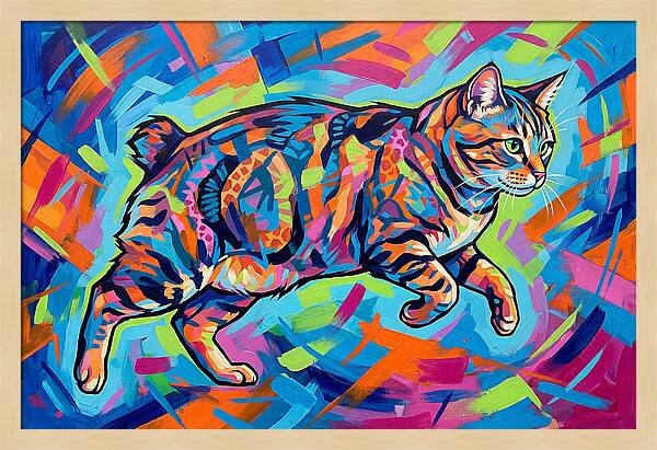 Manx Cat In Vibrant Colors