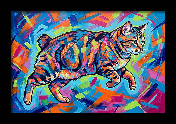 Manx Cat In Vibrant Colors