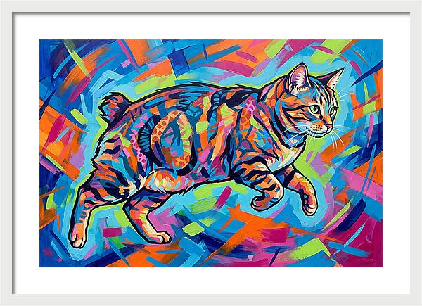 Manx Cat In Vibrant Colors