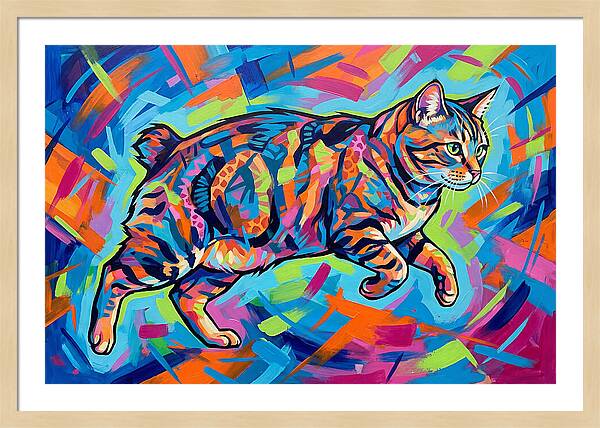 Manx Cat In Vibrant Colors