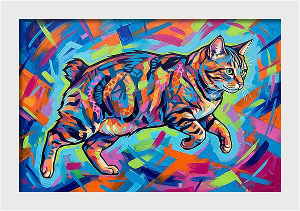Manx Cat In Vibrant Colors